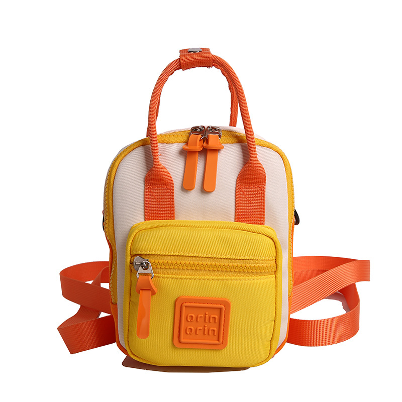 Nuevo mini mochila infantil multifuncional al aire libre bebé mochila de moda de color contraste bolso de hombro para hombres y mujeres