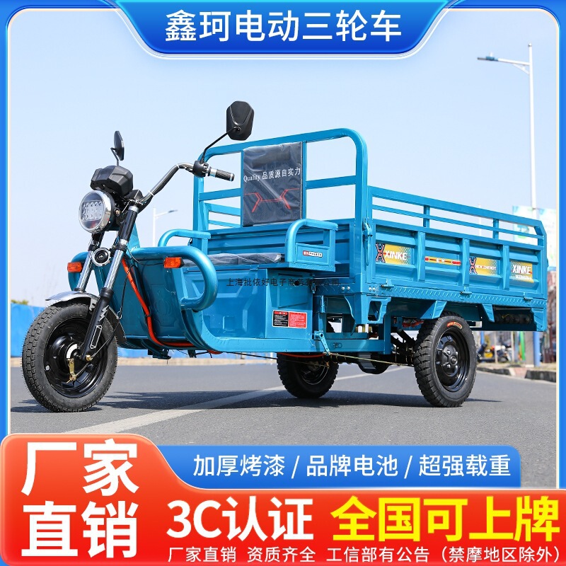 Electric Tricycle for Agricultural Use, Cargo Transport, 60V/72V, Suitable for Stalls, Express Delivery, and Household Use, Large Three-Wheel Electric Vehicle