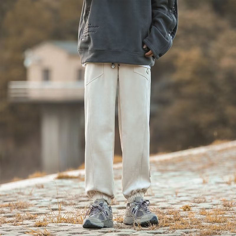 2022潮牌ins秋季百搭哈伦裤子束脚休闲裤男秋冬款麂皮绒运动卫裤