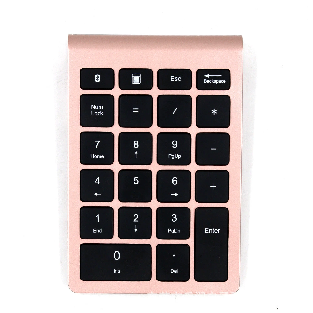 22-key wireless numeric keypad, Bluetooth 5.0 / 2.4G, ABS scissor-switch, battery-powered 2×AAA