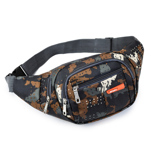 Manufacturer's camouflage waist bag, fashionable men's and women's diagonal wallet, business wallet, large capacity, wear-resistant mobile phone waist bag wholesale