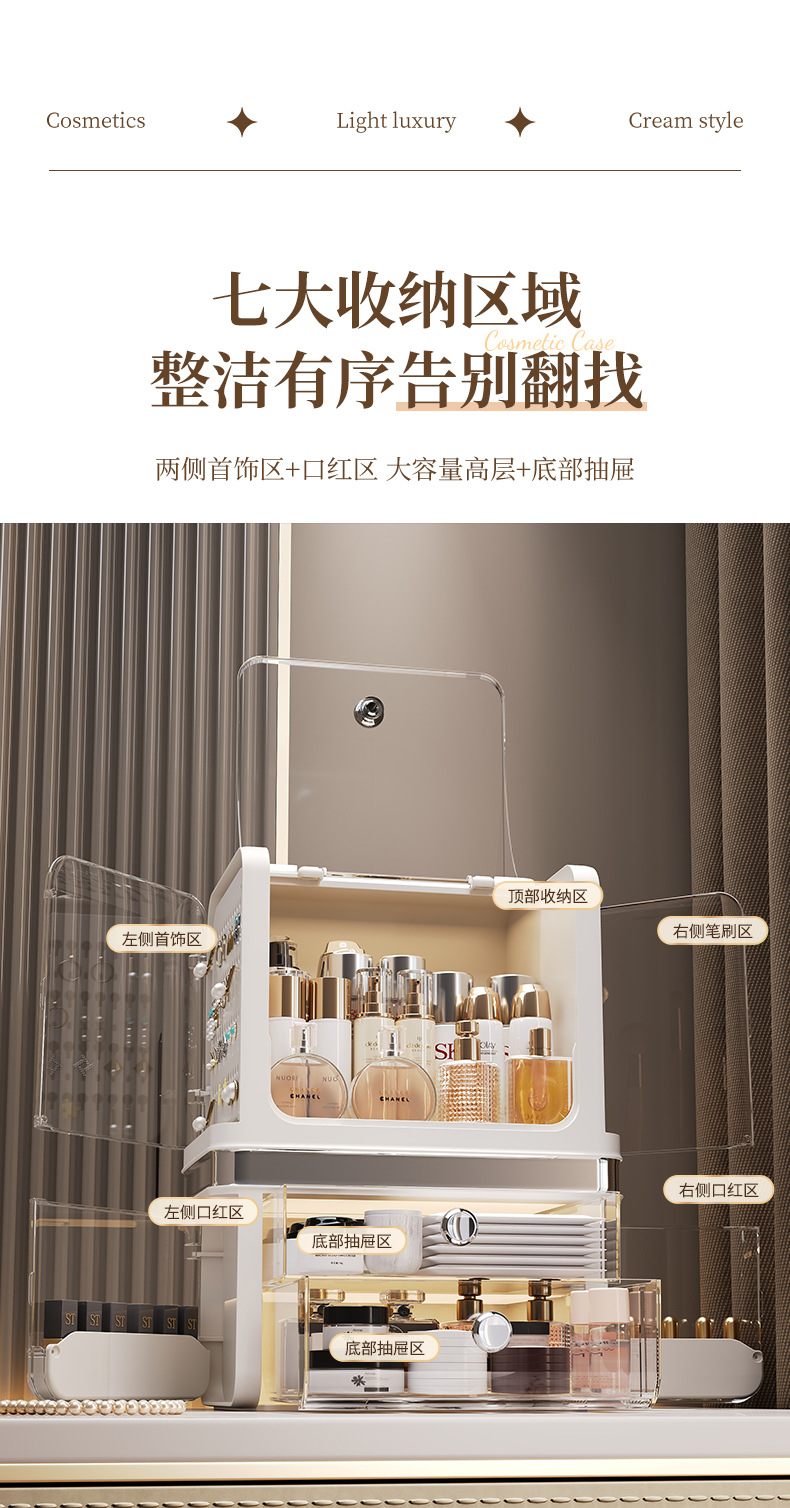 Desktop Cosmetics Storage Box with Drawers