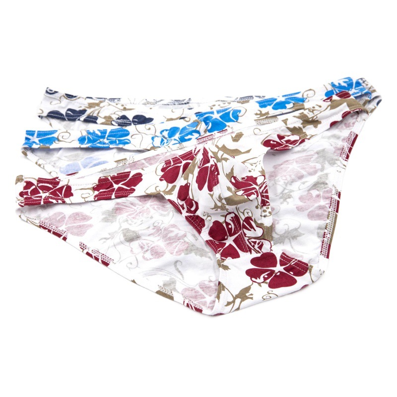 Venta al por mayor de los hombres jóvenes estudiante de estilo coreano de dibujos animados de cintura baja patrón impreso calzoncillos Calzoncillos de cintura baja E094