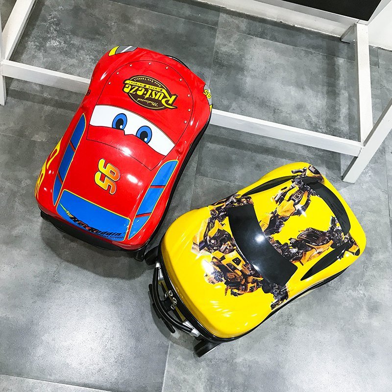 Equipaje de dibujos animados para niños de 18 pulgadas de viaje remolque de embarque rueda universal caja de carro 3D para niños