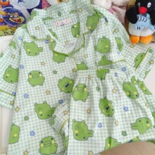 可爱拓麻歌子大嘴吉睡衣夏季短袖短裤纯棉家居服套装