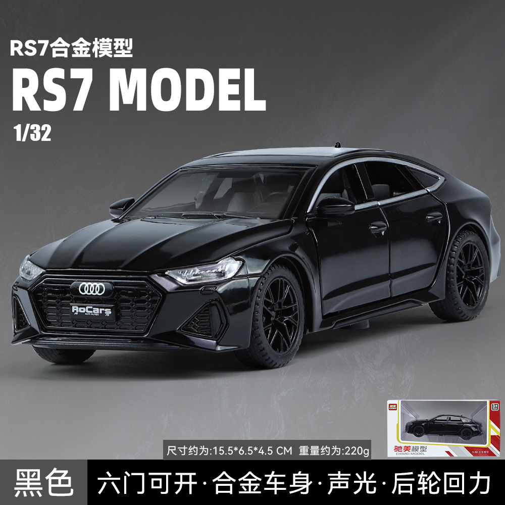 CHIMEI 1:32 AUDI RS7 합금 자동차 모델 소리와 가벼운 장난감 세단 6 드라이브 시뮬레이션 금속 자동차 박스