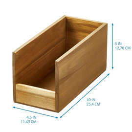 金合欢木前开式收纳盒家用多功能收纳盒橱柜杂物盒桌面茶包收纳盒