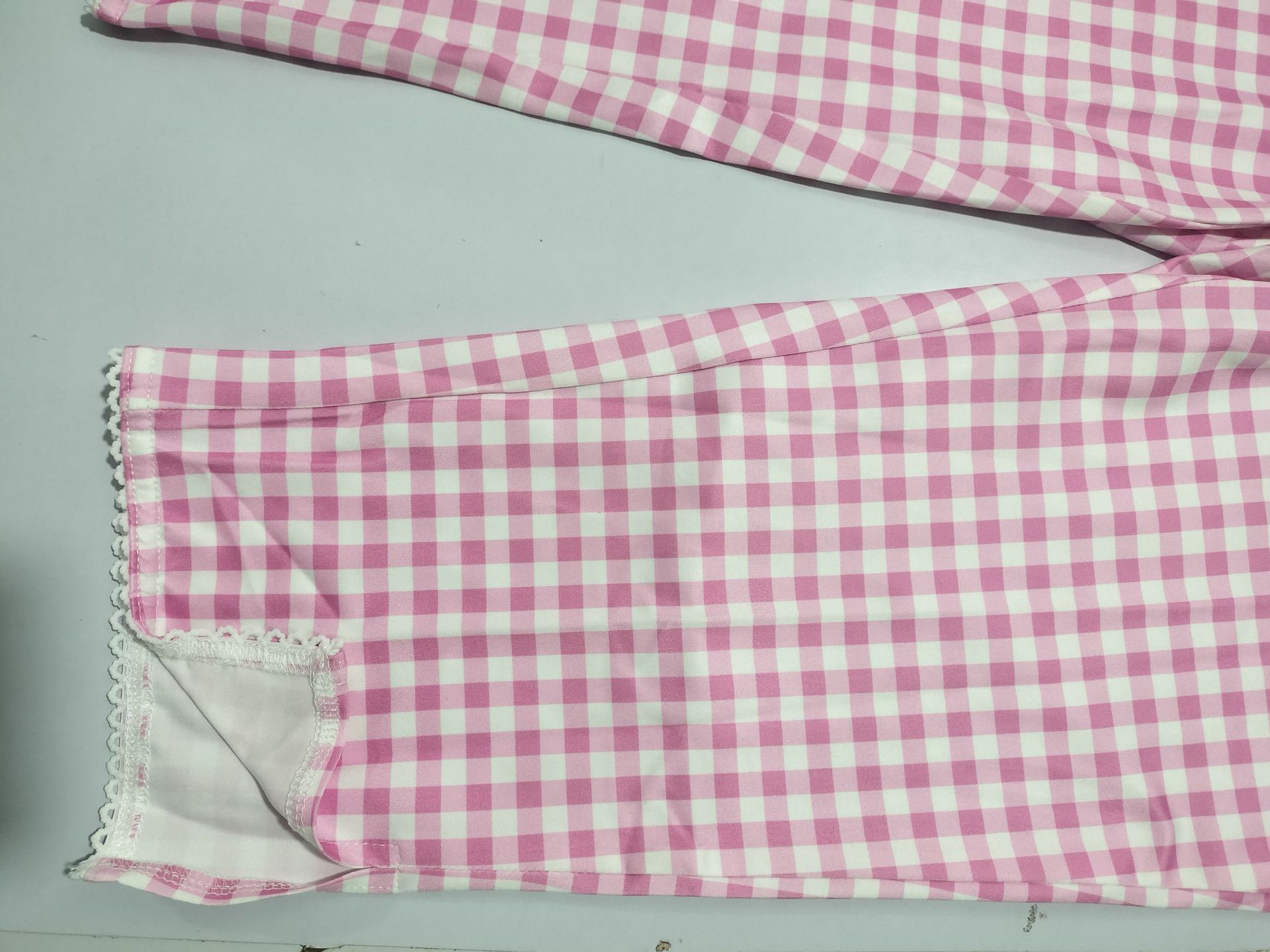 Women's Red Plaid Knit Stretch Leggings Casual Pants For Spring/Summer Style_ecoleips.com