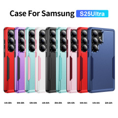 Samsung S25FE Trailblazer に適した国境を越えた新モデル、ツーインワン携帯電話ケース、S24 コントラストカラー軍用落下防止保護カバー