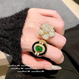 �炐�ȁ���ĸ�G��ʯ��ָ vintage�18K�� �ʼ��{�u׃�ʯ�������