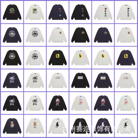 Premium Ralph Lauren 2025 Fall/Winter Cartoon Collection Unisex Relaxed Fit Crewneck Sweatshirt