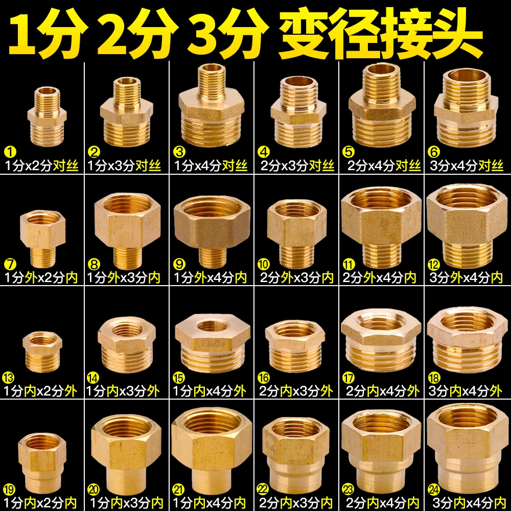 3-точечный на 2-точечный, 4-точечный на 3-точечный разъем, переходной фитинг для прямой замены сердечника, внутренние и внешние медные фитинги.