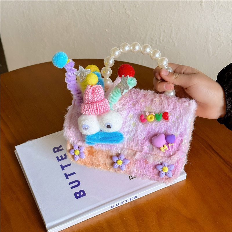 2023 nuevo popular Occidental Princesa monedero muñeca de La felpa Perla del bebé hombro portátil MINI BOLSA mensajero