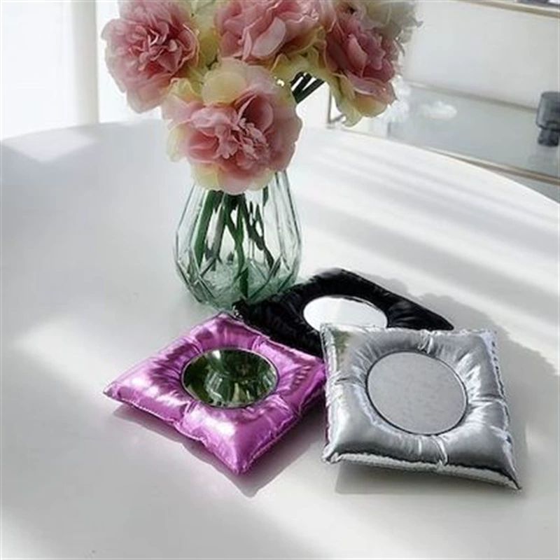 Корейское зеркало для макияжа из хлопчатобумажной ткани, квадратное зеркало для макияжа в форме подушки, настенные украшения для зеркал для макияжа