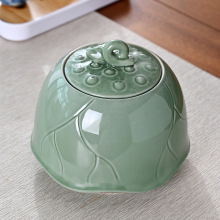 青瓷便携茶叶罐家用陶瓷密封罐红茶绿茶储存罐春茶零食创意储存罐