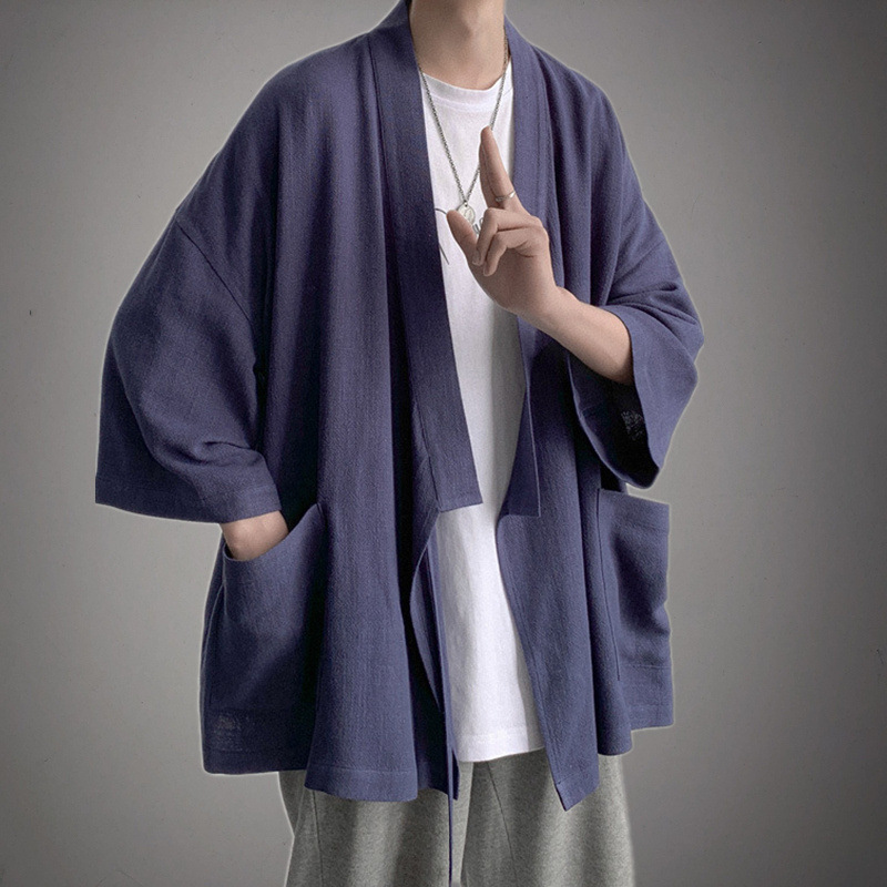Shirt Men's Summer Thin Shoulder Sleeve Chinese Style Robe Retro Casual Loose Fairy Shirt Jacket Shirt Men's Summer Thin Shoulder Sleeve Chinese Style Robe Retro Casual Loose Fairy Shirt Jacket