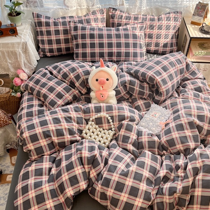 Cama de cuatro piezas de algodón 2025, nueva sábanas de algodón, colcha de cama, cama de cama, dormitorio de estudiantes, tres piezas