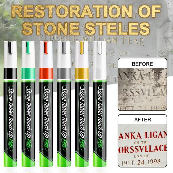 Cross-Border Tombstone Pen, Tombstone Paint Pen, 3mm Inscription Restoration Pen, Metal Pen, Paint Touch-Up Pen, Waterproof and High Temperature Resistant