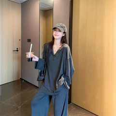 大码女装2025秋季新款显瘦减龄上衣休闲裤子两件套女潮