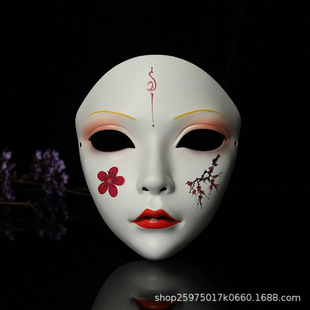 Animism Ancient Style Full Face Mask Chinese Style Hand-Painted Decorative Han Dynasty Accessories Makeup Dance Performance Mask