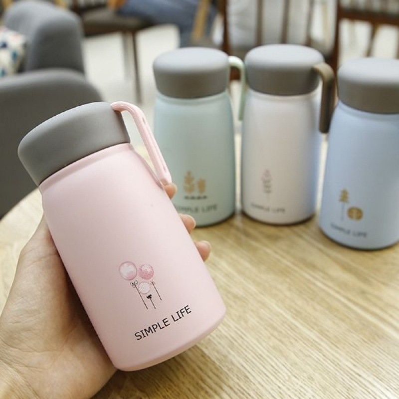 韩版小清新手提保温杯不锈钢学生喝水杯子户外水杯少女心便携|undefined
