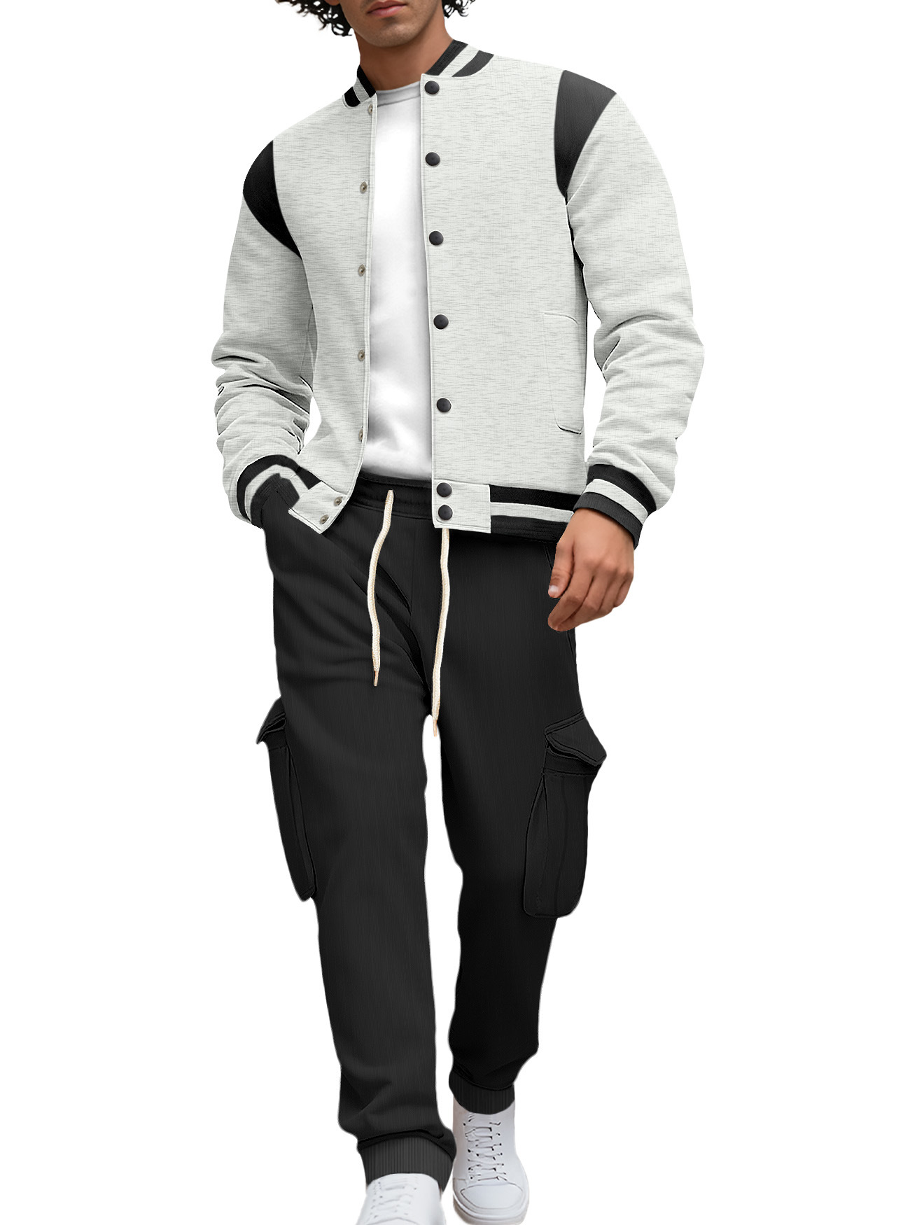 Nuevo transfronterizo Europa y América Amazon nuevo otoño y invierno ropa de hombre cardigan universal ropa de béisbol deportiva casual hombre conjunto