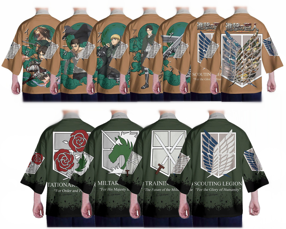 进击的巨人和服披风外套开衫厂家直销3D数码印花可一件代发