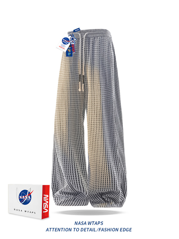 NASA ABOUT雪尼尔小香风条纹休闲裤男秋冬季oversize宽松百搭裤子|undefined