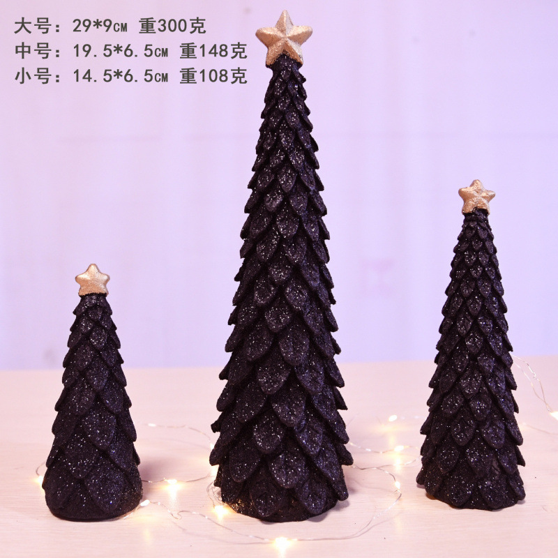 블랙 골드 크리스마스 트리 3개 세트
