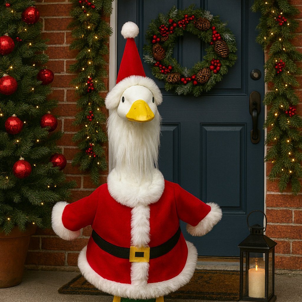 Porche gansos disfraces de Santa Claus Navidad Grinch verde extraña vestido de jardín decoración de jardín