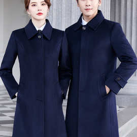 毛呢外套工作服女冬季新款保安前台酒店银行职业工装中长款呢大衣