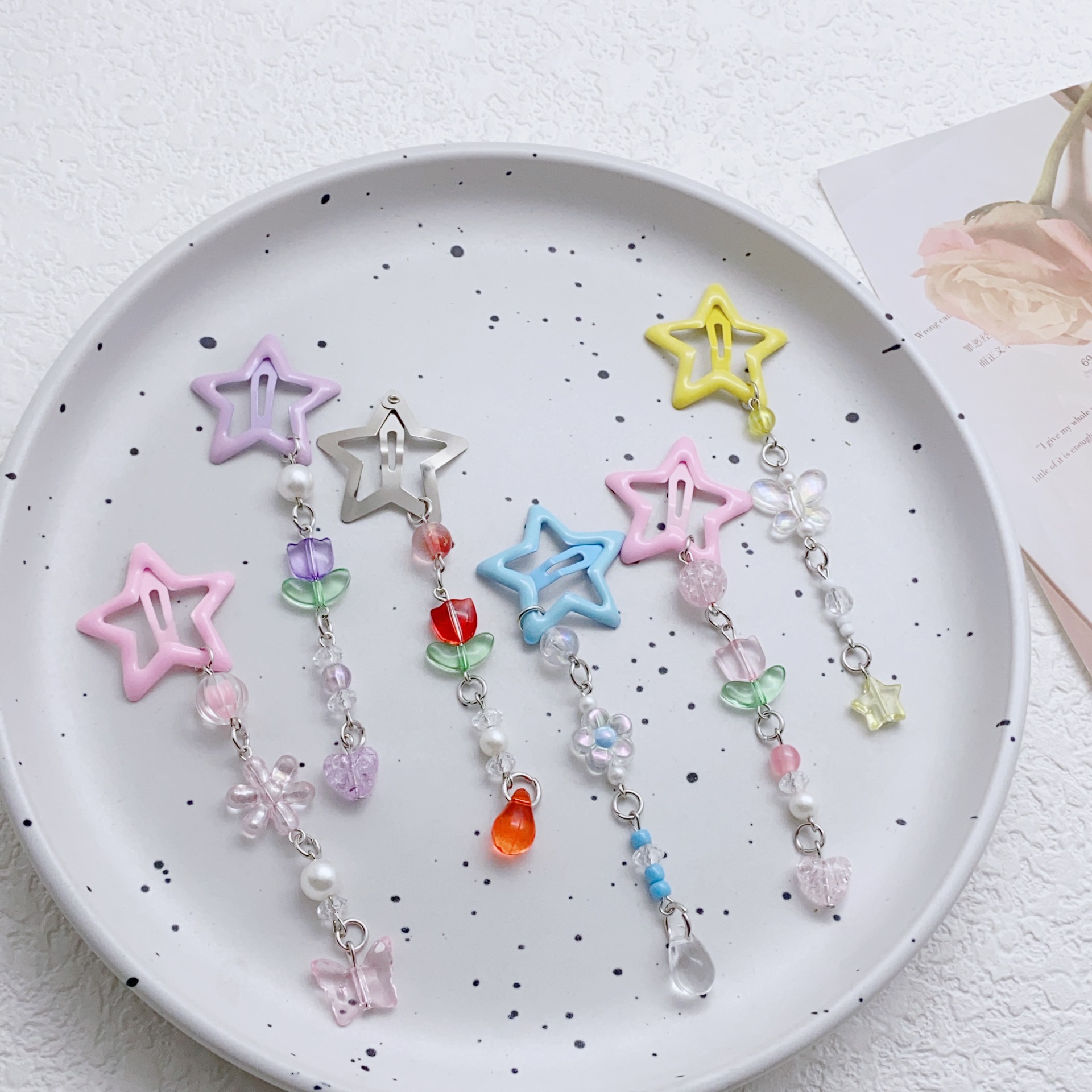 8g Weight Charm Hair Clips Hair Accessories Type 1 Piece Quantity Holiday, Street Occasion Alloy Material Pentagram Pattern All Seasons Season Women's Gender IG Style, Cute, Sweet Style IG Style Cute Sweet Women's Pentagram Alloy Charm Hair Clips 8