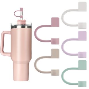 Cross-border 10mm silicone straw sleeve solid color straw plug food grade straw cover silicone straw cap dust plug in stock