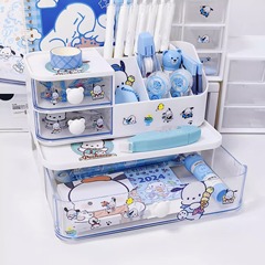 桌面抽屜分格收納盒文具整理盒筆筒新款桌面抽屜式收納箱透明盒子