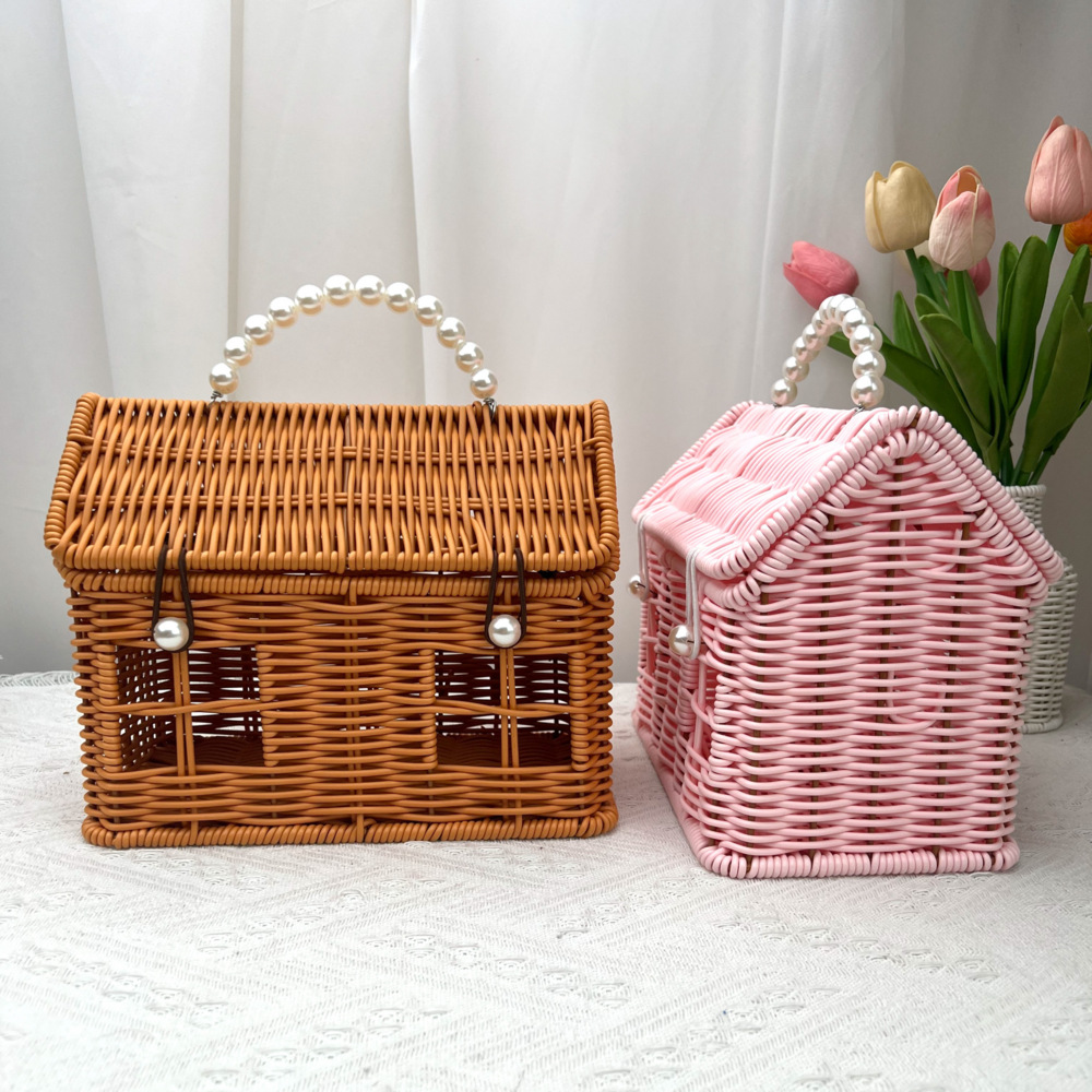 Imitación creativa de Ratán tejiendo pequeñas cestas con regalos de mano, cajas de regalo para regalos, cajas de regalo para festivales image 4