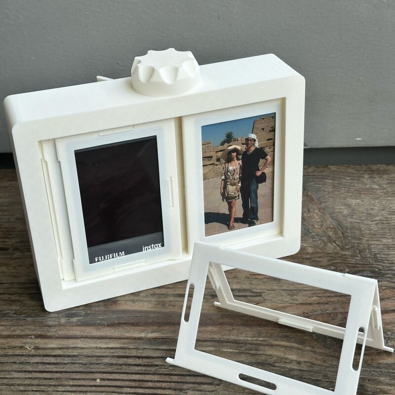 3D Printed Polaroid Photo Rotating Page-Turning Ornament Card Holder Photo Album 12-Card Slots Photo Frame Desktop Double-Sided Rectangular