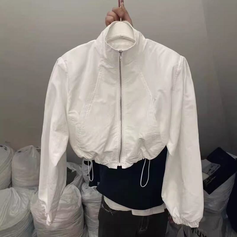 Korean Style Short Sun Protection Jacket for Women, Summer New European Style Stand Collar Outdoor Sun Protection Jacket