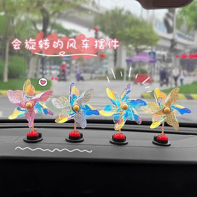 Украшение автомобиля украшения автомобиля Цветная ветряная мельница вращается с ветром