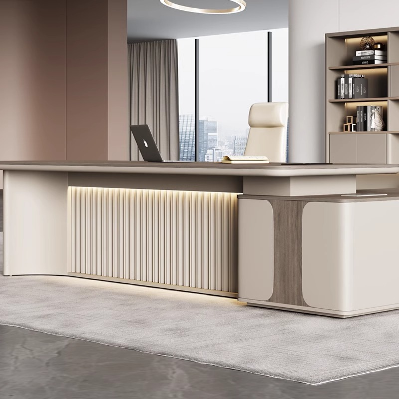 Moderno simple patrón pintado mezcla de mesa y silla ligera de lujo atmósfera gerente general de gran banco fábrica de muebles de oficina fuente