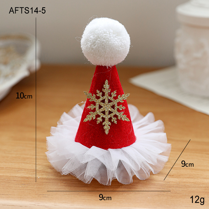 Joyas para la cabeza de Navidad arco clip de pelo sombrero clip de malla roja cuerno de ciervo para adultos pequeños regalos clip de pelo adornamiento para el pelo