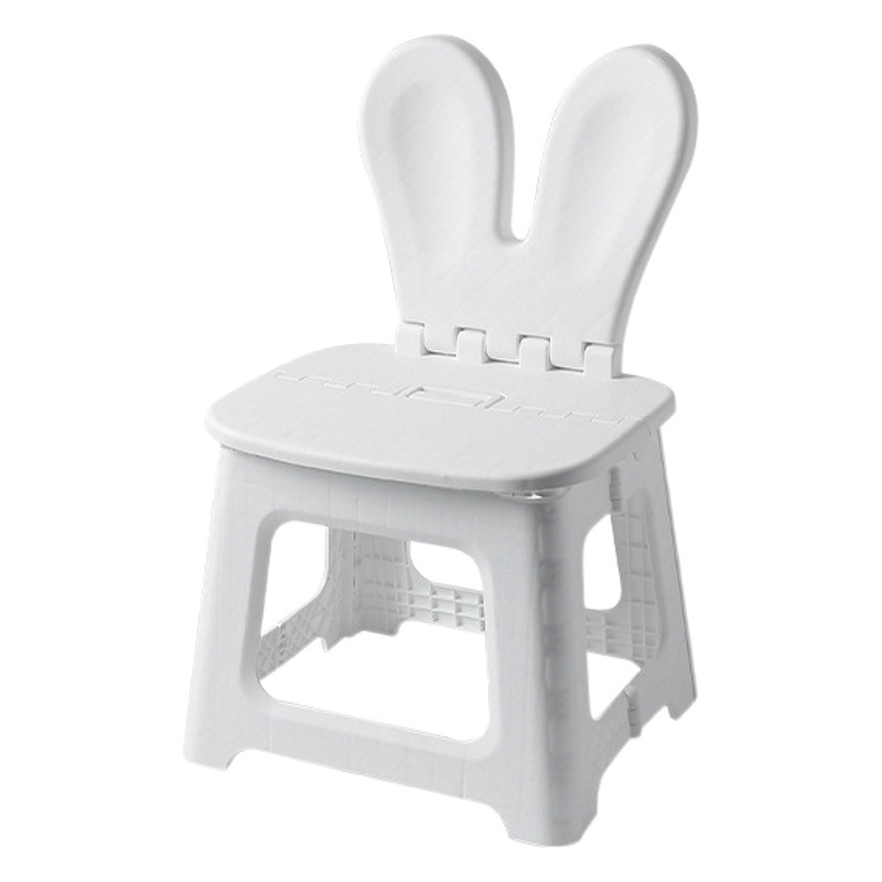Rabbit Children's Folding Backrest Chair Thickened Portable Home Chair Outdoor Creative Stool Cartoon Backrest Chair Plastic Folding