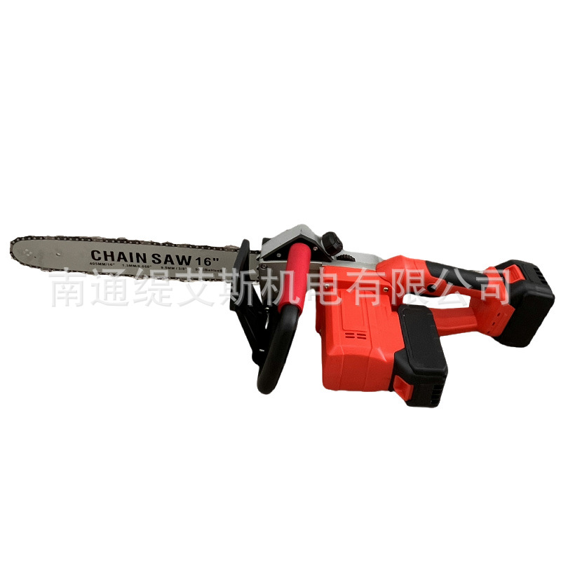 Sierra eléctrica de litio recargable de doble batería sin escobillas transfronteriza, sierra eléctrica de litio recargable de una sola mano, sierra de madera doméstica pequeña, sierra de corte de árboles