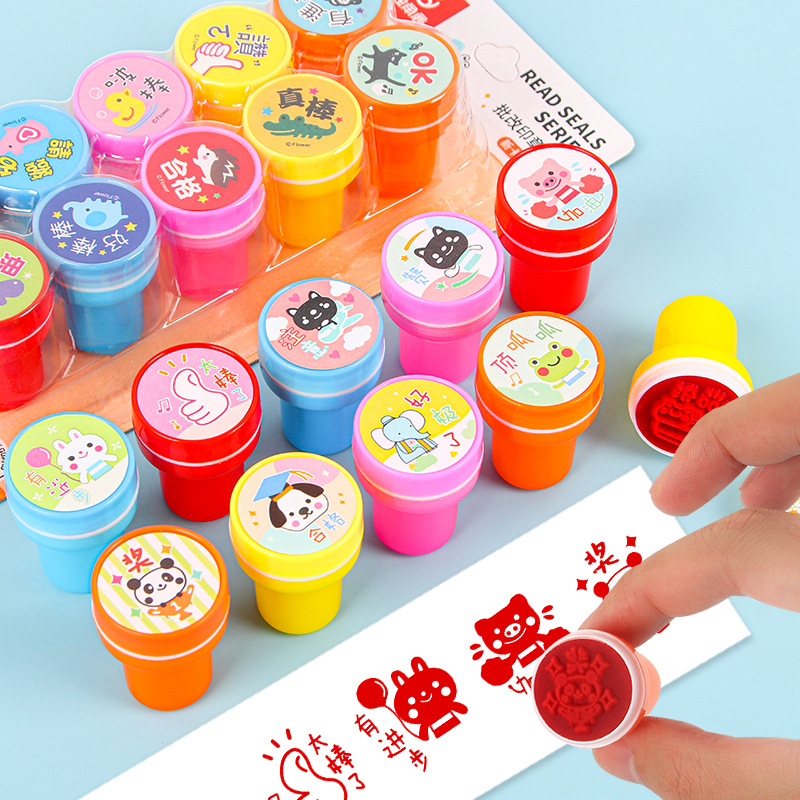 Children's Reward Cartoon Stamp Set Teacher uses cute patterns to mark homework points, praise, and encourage comment stamps