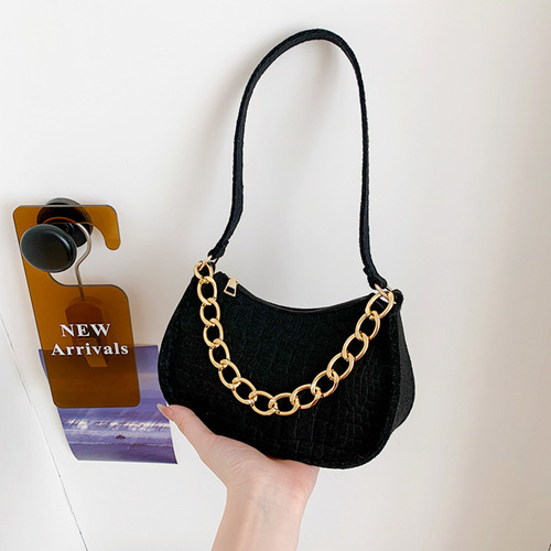 Shoulder bag for women spring  new simple felt bag shoulder armpit bag handbag chain hand bag