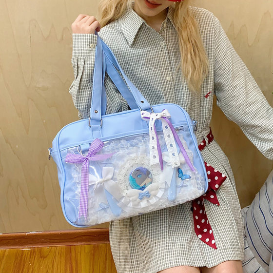 2025 New Cartoon Large Capacity Student Secondary Pain Bag Millet Bag Campus Shoulder Bag Japanese Cute