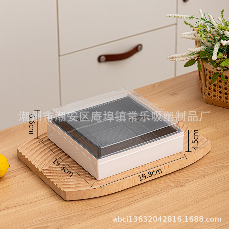 Caja de corte de fruta cuadrada sin plegables, tres cuadrados, cuatro cuadrados, nueve cuadrados de sushi salado, caja de embalaje de papel y plástico