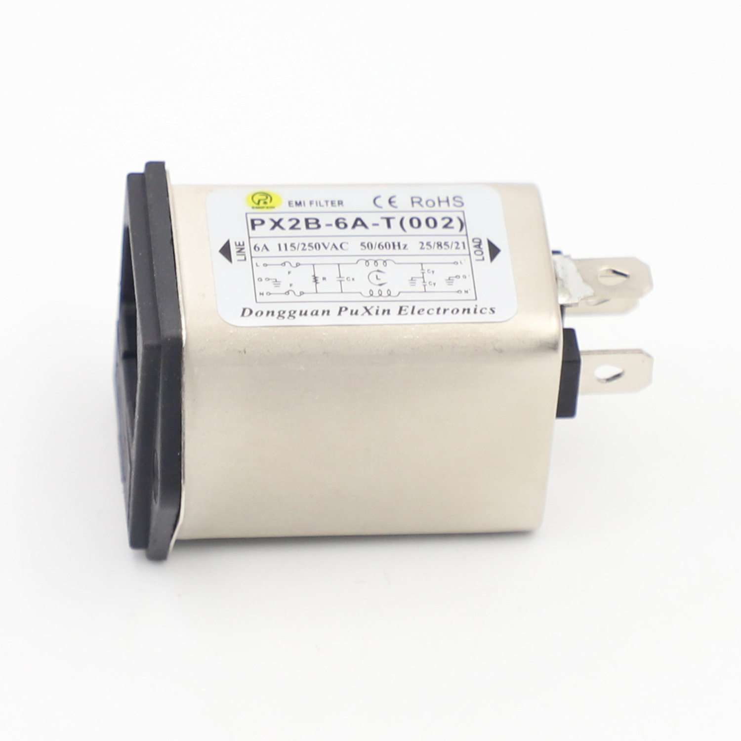 普鑫电源滤波器6A双保险自主研发生产台湾技术插座二合一滤波器