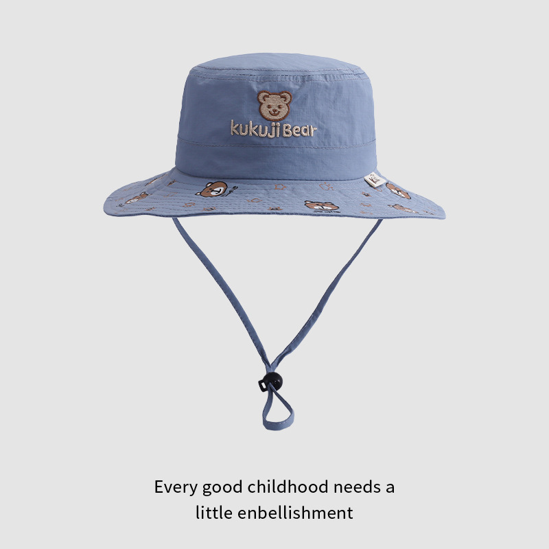 Sombreros para bebés primavera y otoño para niños sombreros delgados sombreros super bonitos osos sombreros para bebés sombreros de pescadores para niños coreanos