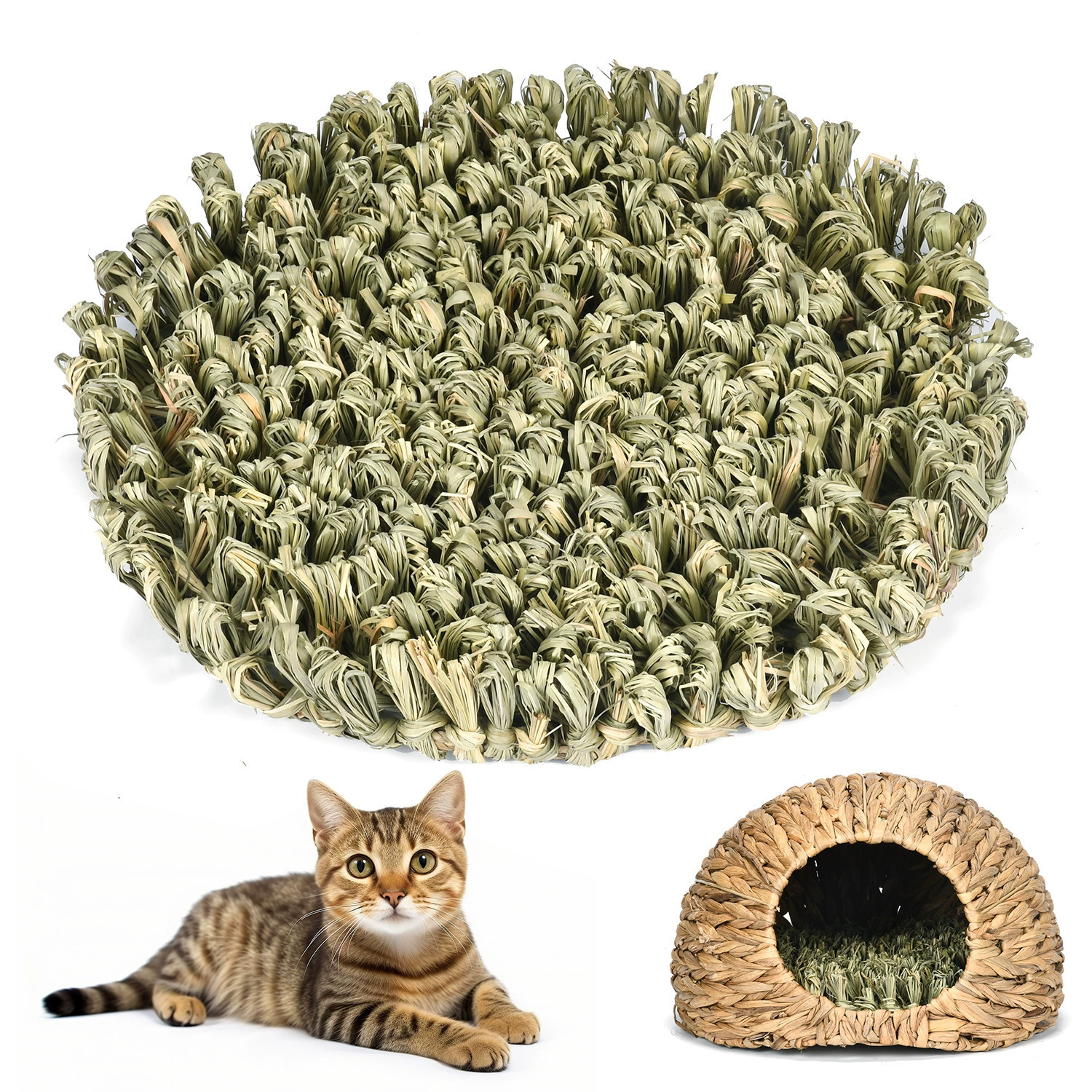 Дышащий коврик ручной работы для домашних животных, кошек, кроликов, соломенная имитация, Открытый Прохладный коврик для защиты окружающей среды, декомпрессионная вентиляционная игрушка