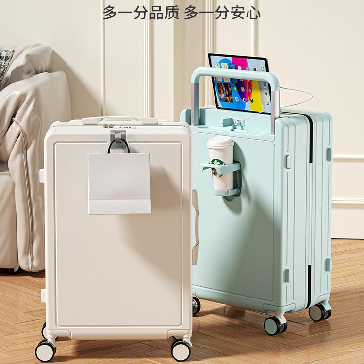 Wide-wheeled suitcase, women's 20-inch carry-on, 24-inch combination lock suitcase, men's large capacity smart combination lock.